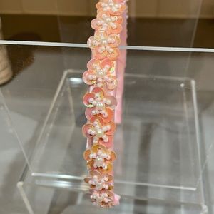 Brand new pink sequined headband. OS